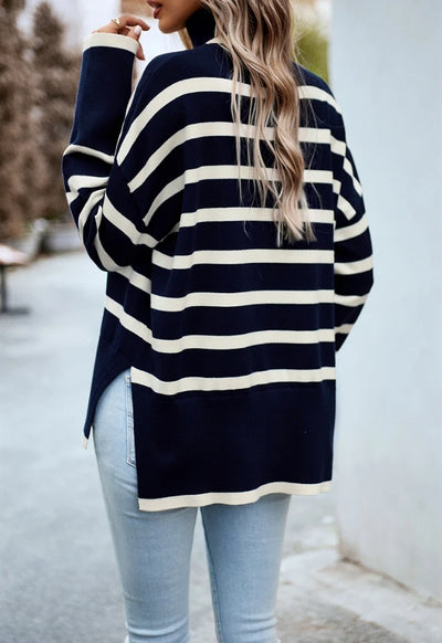 Sublim Striped Turtleneck Sweater – Warmth and Elegance