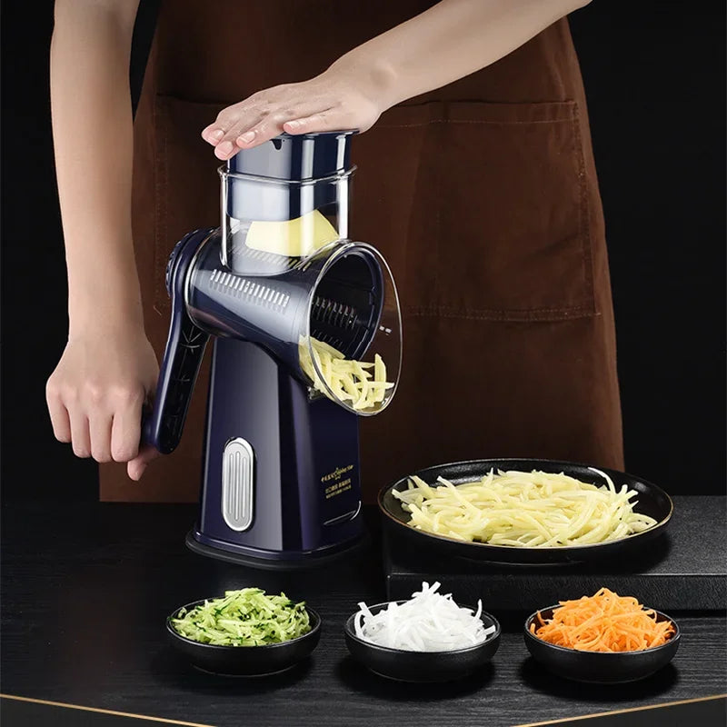 SafeCut Drum Slicer – Versatile & Hands-Free Vegetable Cutter