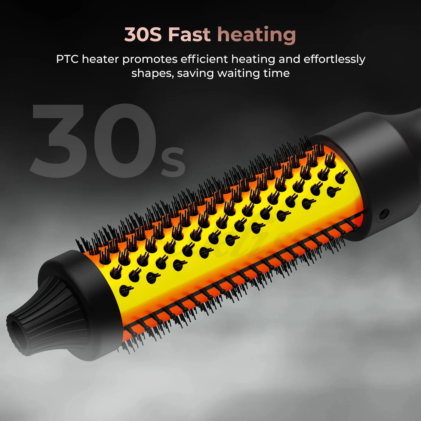 Thermal Curl Pro - 1.5 Inch Ceramic Heated Volumizing Brush for Effortless Curls & Travel Styling